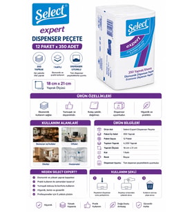 Select Expert Dispenser Peçete 12 Paket 350'li 18 cm x 21 cm