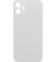Apple iPhone 12 Uyumlu, Cam Arka Pil Batarya Kapağı - LENS HARİÇ (Beyaz)