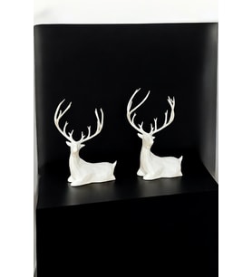 2'li Set BEYAZ GEYİK BİBLO Geyik Figürlü Modern Dekoratif Pinterest Biblo