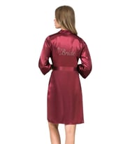 Amora Secret Bordo Kısa Saten Bride Sabahlık
