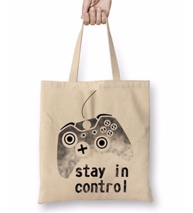 Stay İn Control Bez Çanta Uzun Saplı