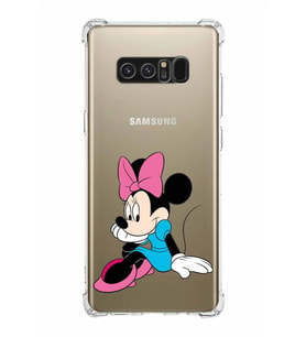 Samsung Galaxy Note8  Köşe Korumalı Antişok Kapak Minnie Mouse Tasarımlı Şeffaf  Kılıf