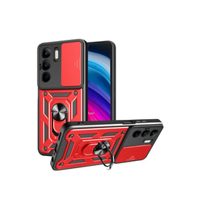 Realme C75 4g Kılıf Pars Lens Yüzüklü Silikon - Kırmızı
