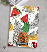 Kişiye Özel Co Notes Marka Beyaz Renk Karpuz - Ananas - Portakal Karışık Meyve Modelli Kareli Defter GDTK-906122