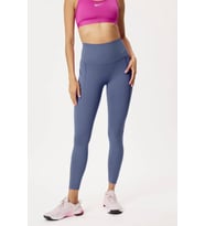 Nike Dri Fit Universa High Rise 7/8 Length Kadın Yüksek Bel Lazer Kesim Toparlayıcı 2 Cepli Tayt Petrol Mavisi