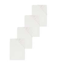 4 Adet Düz Pamuklu Çift Kişilik 200 x 200 cm Lastikli Penye Çarşaf (Beyaz)