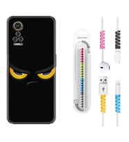General Mobile GM 21 Pro GM 22 Pro Plus Kılıf Kablo Koruma Spiral Silikon Black Eyes 1644
