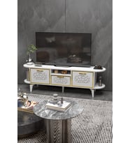 Tv Sehpası Mira Gold 5032 Beyaz 160 Cm 35 Cm 50 Cm