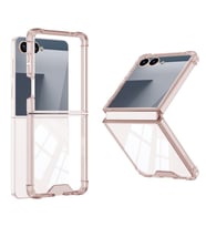Galaxy Z Flip 7 Kılıf Full Camlı Kıpta Kapak (Pembe)