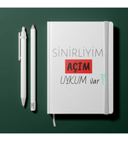 Sinirliyim Açım Uykum Var Defter Mood Defteri