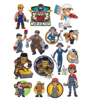 İşçi Sticker Set-2 15 Parça Telefon, Tablet, Defter, Laptop Sticker