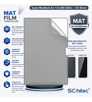 SChitec Apple MacBook Air 13.6 (M2 2024) Uyumlu Ön Yüzey Mat Hidrojel Ekran Koruyucu