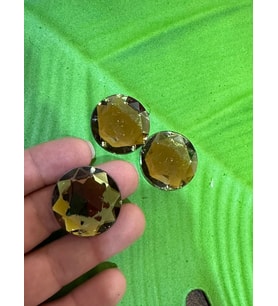 3 CM ÇAP 3 LÜ ÇİFT DELİKLİ OPAL TAŞ DİKİŞ GİYİM AKSESUARI OVAL (Yeşil)