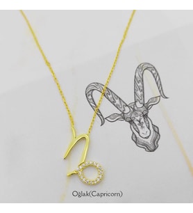 Gümüş Oğlak Burç Kolye 925 Ayar