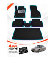 e-biz HYUNDAİ ACCENT ADMİRE (1999-2005) Uyumlu EVA Oto Paspas Bagaj Paspası Dahil Siyah-Turkuaz