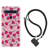 TCL 10L 10 Plus 10SE 20E 20SE 30 L7 Kılıf Boyun Askılı Silikon Heart Lollipop 1414