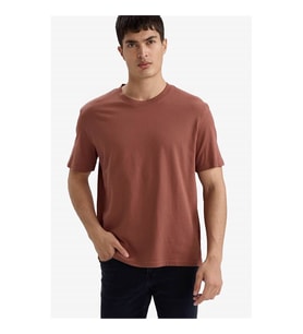 Defacto %100 Pamuk Basic Tarçın Erkek T-Shirt V7699AZ/BN496
