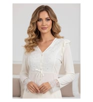 Ekru Penye Pijama Takımı