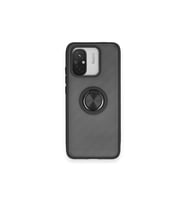 Xiaomi Redmi 12c Kılıf Montreal Yüzüklü Silikon Kapak - Siyah