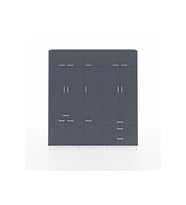 Arges Gardrop 8 Raflı 4 Çekmeceli 3 Askılı 220x30x243 Antrasit-Antrasit