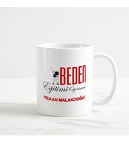Beden Eğitimi Öğretmeni Kupa Bardak (1. Tasarım) (Beyaz)