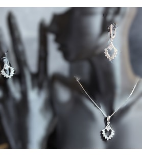 Avize Zirkon Set (Gümüş)