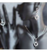Avize Zirkon Set (Gümüş)