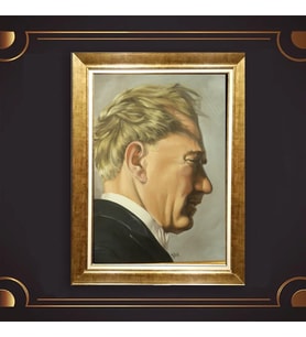 Özel Seri Paspartulu Çerçeveli Atatürk Tablo l22 (Gold)