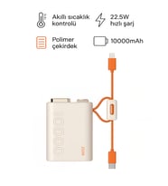 Mini Powerbank 22.5W PD Hızlı Şarj Type-C & Lightning Kablolu LED Göstergeli Taşınabilir Şarj Cihazı