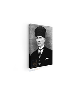 Dikey Kanvas Tablo Salon Duvar Tablosu Atatürk Karakalem Yeni Ev Hediyesi Ofis Tablosu