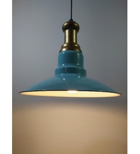 RİOLİGHT RETRO TURKUAZ TEKLİ METAL SARKIT AVİZE ÇAP: 30CM (Siyah)