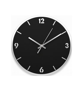 AS TASARIM LAZER Stil2 Modern Duvar Saati (45 cm) (SİYAH-GÜMÜŞ)