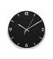 AS TASARIM LAZER Stil2 Modern Duvar Saati (45 cm) (SİYAH-GÜMÜŞ)