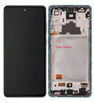 Tkgz - Samsung Galaxy A72 - SM-A725 Uyumlu Lcd Ekran Dokunmatik - A - Kalite ÇITALI MAVİ