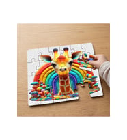 Sevimli Zürafa - Gökkuşağı Tasarımlı 24 Parça Ahşap Çocuk Puzzle MPK0785