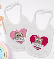 BK Kids Kişiye Özel İsimli 2’li Beyaz Mama Önlüğü-17