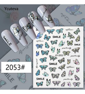 Adanil Hologram Kelebek Yazı Sticker J0-2053