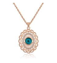 ?Gümüş Rose Oval Nazar Bayan Kolye