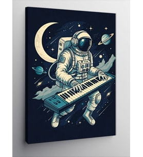 Kanvas Tablo Piyano Çalan Astronot
