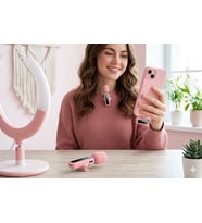 Mivessa Kablosuz Pembe Yaka Mikrofonu 2'li Lightning Uyumlu Telefon Canlı Yayın Röportaj Kayıt