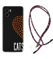 Vivo Y15S Y32 Y33S Y51 Y53S Kılıf Boyun Asklı Rasta Silikon Cats 1792