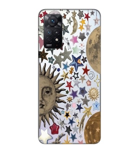 Xiaomi Redmi Note 12 PRO 4G Uyumlu Yıldız ve Gezegenler Tasarımlı Şeffaf Telefon Kılıfı