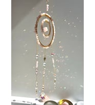 Pembe Kuvars Sun Catcher 4 - Güneş Tutucu, Güneş Yakalayıcı, Doğal Taşlı, El Yapımı