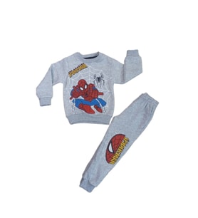 Erkek Çocuk Spiderman Baskılı 5/8 Yaş Eşofman Takımı (Gri)