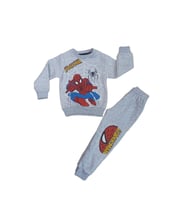 Erkek Çocuk Spiderman Baskılı 5/8 Yaş Eşofman Takımı (Gri)