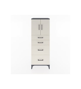 Hyperion Dolap 2 Raflı 4 Çekmeceli 2 Kapaklı 60x44x163 Antrasit-Aytaşı