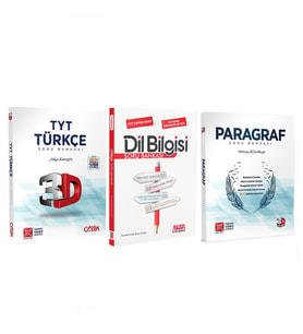 3D TYT Türkçe ve Paragraf ile AKM Dil Bilgisi Soru Bankası Seti 3 Kitap