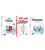 3D TYT Türkçe ve Paragraf ile AKM Dil Bilgisi Soru Bankası Seti 3 Kitap