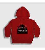 Presmono Unisex Çocuk Kırmızı Poster Amadeus Mozart Kapüşonlu Sweatshirt 477111tt (Kırmızı)
