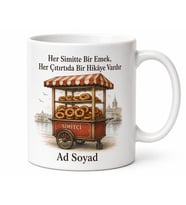 Simitçi Gevrek Çıtır Simit Satanlara Sabah Kahvaltısı Kupa Bardak Hediye